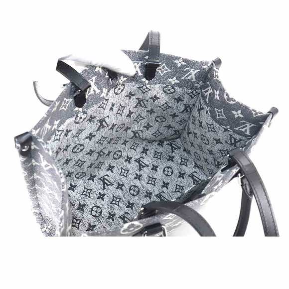 Louis Vuitton Monogram Jacquard Denim Onthego MM Gray White Black - Picture 7 of 8